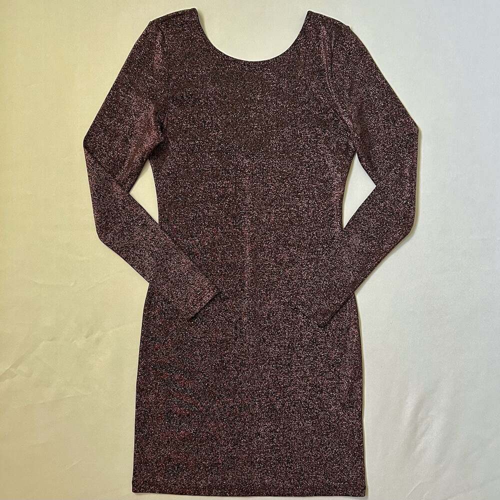 H&M Divided Rose Gold Shimmer Bodycon Mini Dress Fall/Winter Dress-Size 8